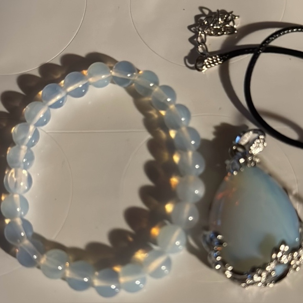 Genuine Opalite Bracelet and beautiful opalite pendant